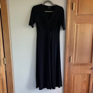 MSK Black Midi/Maxi Dress with V-Neck Twist